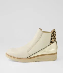 Women TOP END Boots|Wedges-Osiel Vanilla Metallic Leopard Multi Chelsea Boots