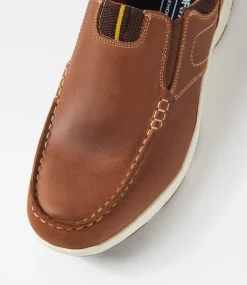COLORADO Casuals-Oust Tan Leather Flat Shoes