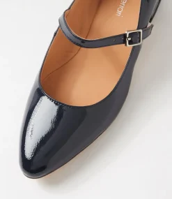Women DIANA FERRARI Mary Janes|Heels-Ovale Navy Patent Leather Mary Jane Heels