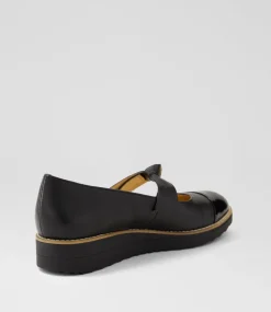 Women TOP END Flats-Ovello Black Patent Leather Ballet Flats
