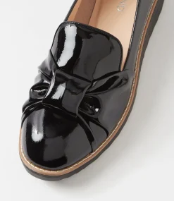 Women TOP END Flats-Ovsia Black Patent Leather Flat Shoes
