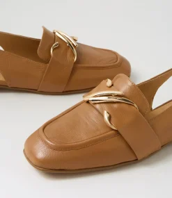 Women TOP END Flats-Pallies Dark Tan Leather Flat Shoes