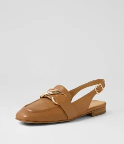 Women TOP END Flats-Pallies Dark Tan Leather Flat Shoes