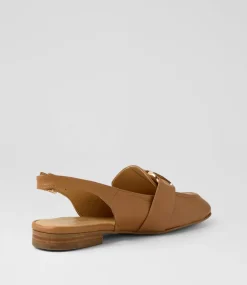 Women TOP END Flats-Pallies Dark Tan Leather Flat Shoes