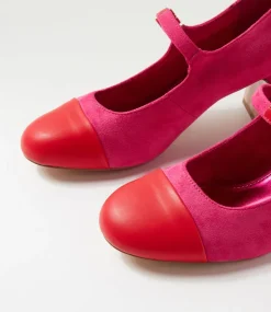 Women I LOVE BILLY Heels-Palloe Red Pink Microsuede Heels