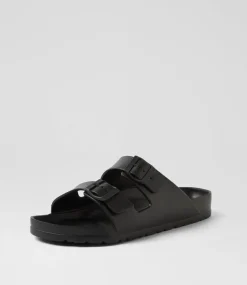 Women COLORADO Comfort|Flats-Palm S Black Eva Sandals