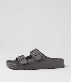 Women COLORADO Comfort|Flats-Palm S Gunmetal Eva Sandals