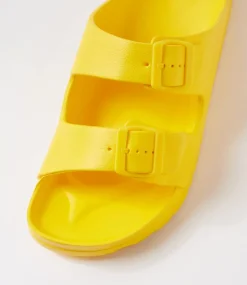 Women COLORADO Comfort|Flats-Palm S Yellow Eva Sandals
