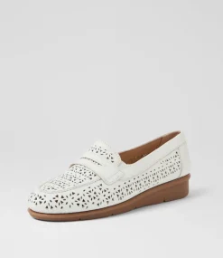 Women SUPERSOFT Comfort|Flats-Panie White Leather Flat Shoes