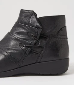 Women SUPERSOFT Boots|Comfort-Parisa Black Leather Ankle Boots