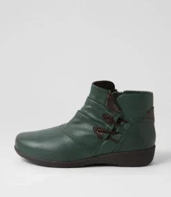 Women SUPERSOFT Boots|Comfort-Parisa Forest Brown Leather Ankle Boots