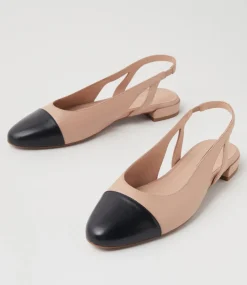 Women DIANA FERRARI Flats-Pascala Black Nude Leather Flat Shoes