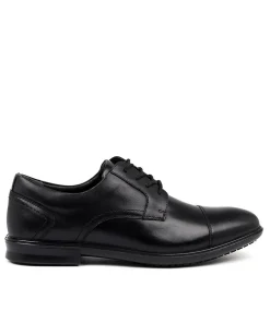 COLORADO Dress Shoes-Paul Black Leather Flat Shoes
