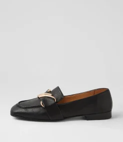 Women TOP END Flats|Loafers-Paydie Black Leather Loafers