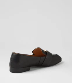 Women TOP END Flats|Loafers-Paydie Black Leather Loafers
