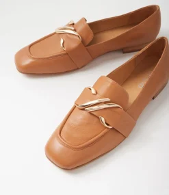 Women TOP END Flats|Loafers-Paydie Dark Tan Leather Loafers