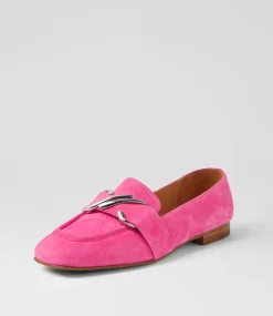 Women TOP END Flats|Loafers-Paydie Lipstick Suede Loafers