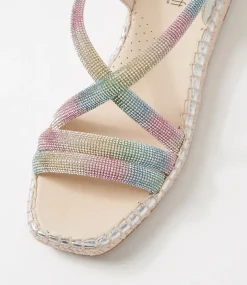 Women SUPERSOFT Comfort|Flats-Peacest Multi Silver Leather Sandals
