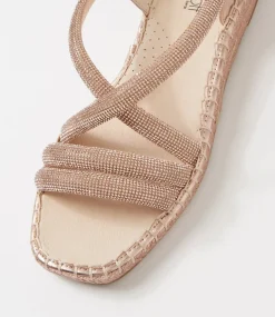 Women SUPERSOFT Comfort|Flats-Peacest Rose Gold Leather Sandals