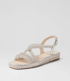 Women SUPERSOFT Comfort|Flats-Peacest Silver Leather Sandals
