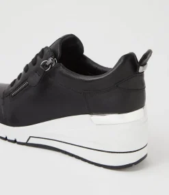 Women SUPERSOFT Comfort|Sneakers-Peaggae Black Leather Sneakers