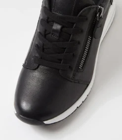 Women SUPERSOFT Comfort|Sneakers-Peaggae Black Leather Sneakers