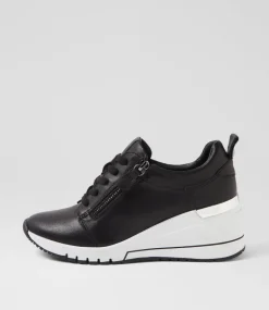 Women SUPERSOFT Comfort|Sneakers-Peaggae Black Leather Sneakers
