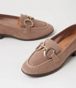 Women SUPERSOFT Flats|Comfort-Pearlis Taupe Nubuck Flat Shoes