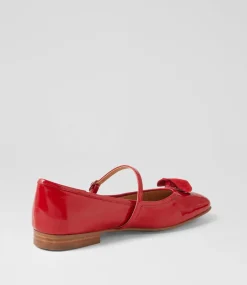 Women TOP END Flats|Mary Janes-Pelo Red Patent Suede Flat Shoes