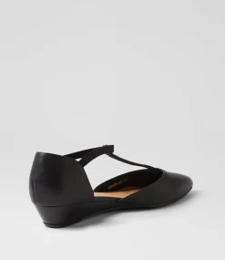 Women DIANA FERRARI Flats-Pepps Black Leather Flat Shoes