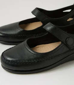 Women SUPERSOFT Comfort|Mary Janes-Peregrine Black Leather Flat Shoes