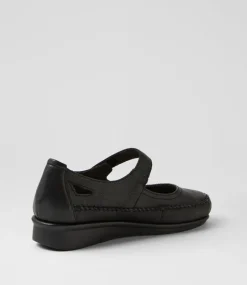 Women SUPERSOFT Comfort|Mary Janes-Peregrine Black Leather Flat Shoes