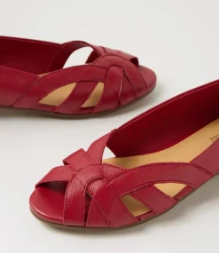 Women SUPERSOFT Comfort|Flats-Petise Dark Red Leather Ballet Flats