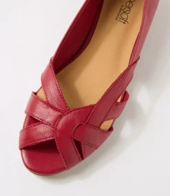 Women SUPERSOFT Comfort|Flats-Petise Dark Red Leather Ballet Flats