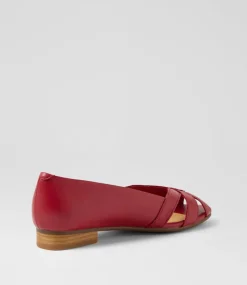 Women SUPERSOFT Comfort|Flats-Petise Dark Red Leather Ballet Flats