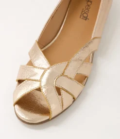 Women SUPERSOFT Comfort|Flats-Petise Rose Gold Crack Leather Ballet Flats