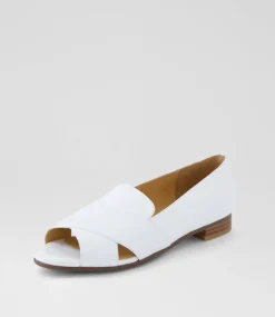 Women SUPERSOFT Flats-Petunia White Leather Flat Shoes