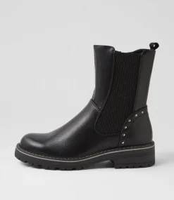 Women I LOVE BILLY Boots-Pewen Black Ankle Boots