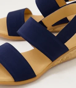 Women SUPERSOFT Comfort|Heels-Phaedra Navy Fabric Sandals
