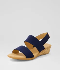 Women SUPERSOFT Comfort|Heels-Phaedra Navy Fabric Sandals