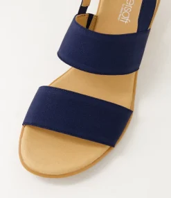 Women SUPERSOFT Comfort|Heels-Phaedra Navy Fabric Sandals