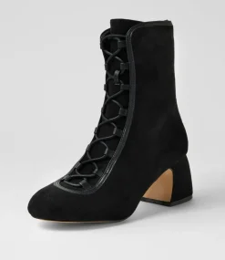 Women I LOVE BILLY Boots|Heels-Pimmie Black Microsuede Heels