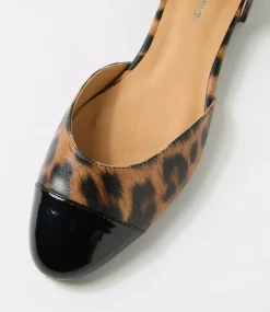Women DIANA FERRARI Flats-Pitricia Black Leopard Patent Leather Flat Shoes