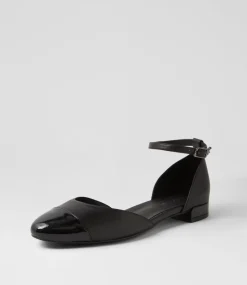 Women DIANA FERRARI Flats-Pitricia Black Patent Leather Flat Shoes