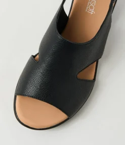 Women SUPERSOFT Comfort|Heels-Pleasing Black Leather Sandals