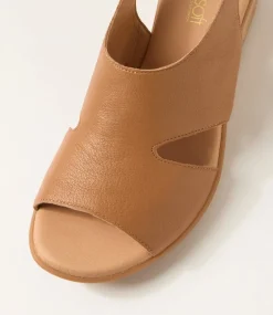 Women SUPERSOFT Comfort|Heels-Pleasing Dark Tan Leather Sandals
