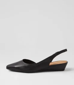 Women DIANA FERRARI Flats-Pleeza Black Leather Flat Shoes