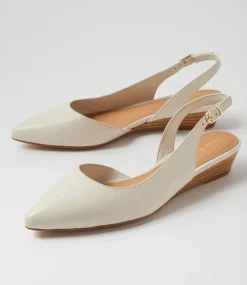 Women DIANA FERRARI Flats-Pleeza Cream Leather Flat Shoes