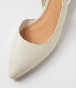 Women DIANA FERRARI Flats-Pleeza Cream Leather Flat Shoes