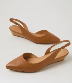 Women DIANA FERRARI Flats-Pleeza Dark Tan Natural Leather Flat Shoes